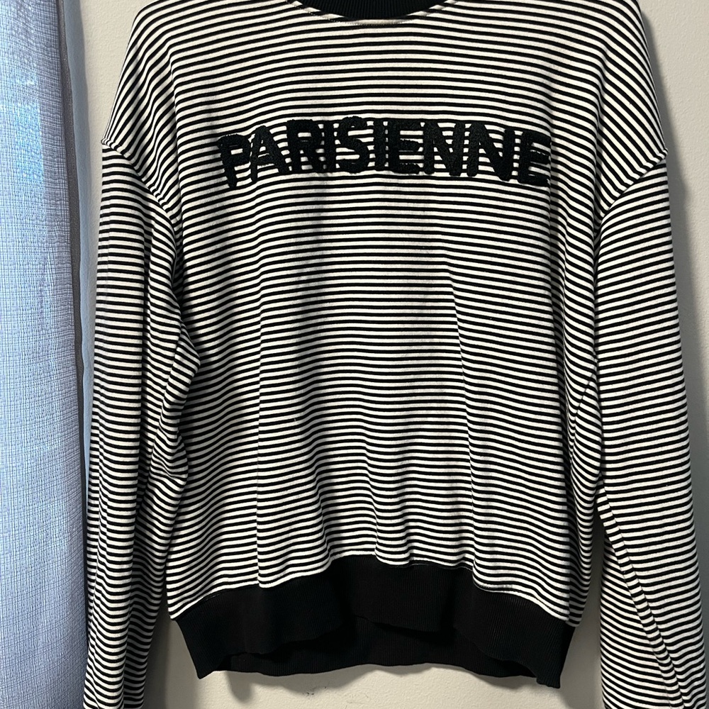 Parisienne Striped Black and White Sweater
